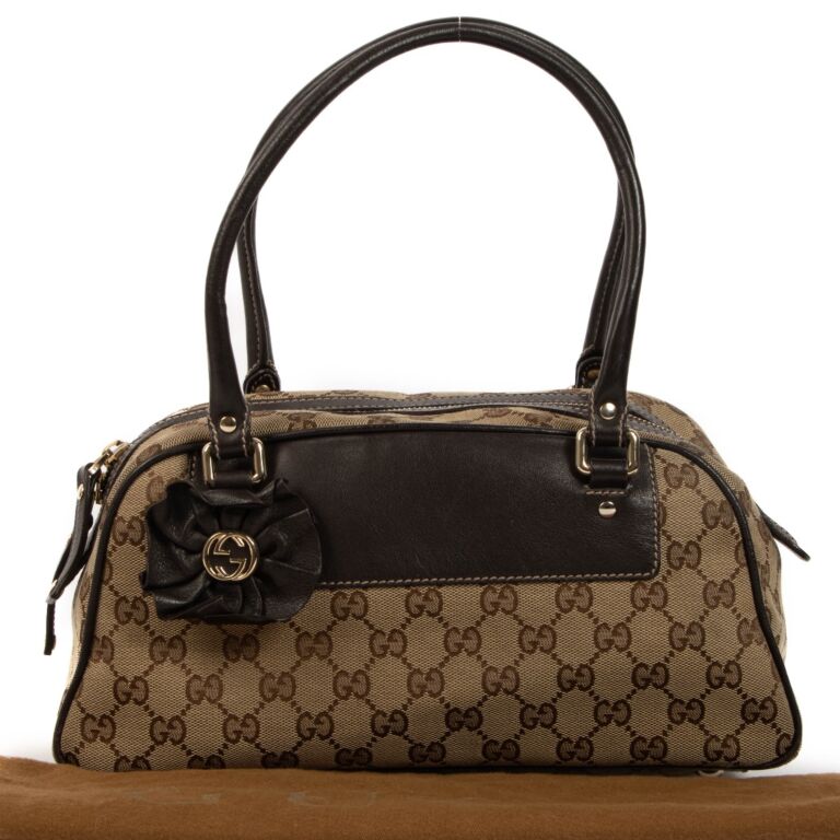 Gucci GG Canvas Trophy Boston Bag Labellov Buy and Sell