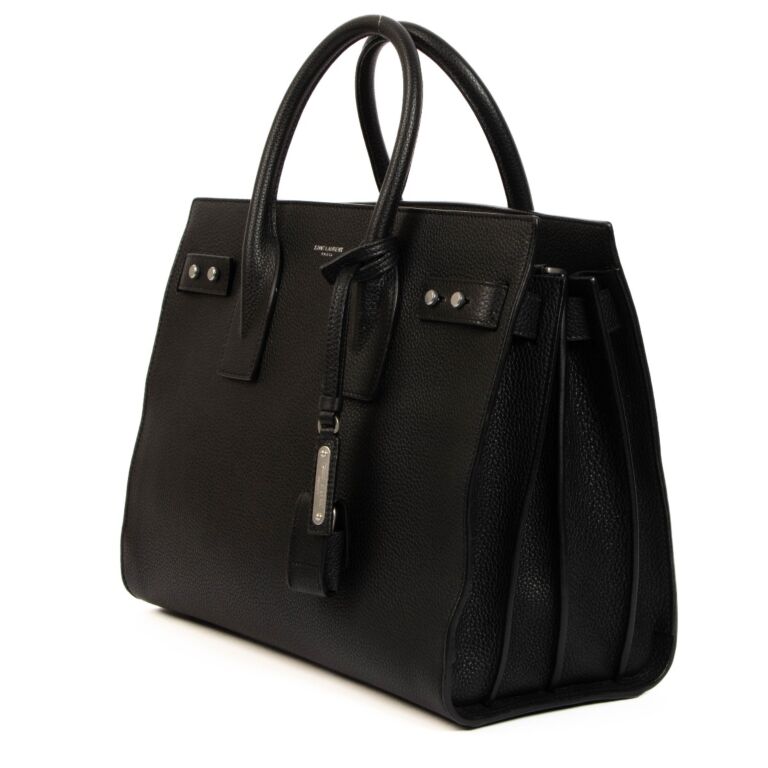 Saint Laurent Black North South Sac de Jour Work Bag – I MISS YOU