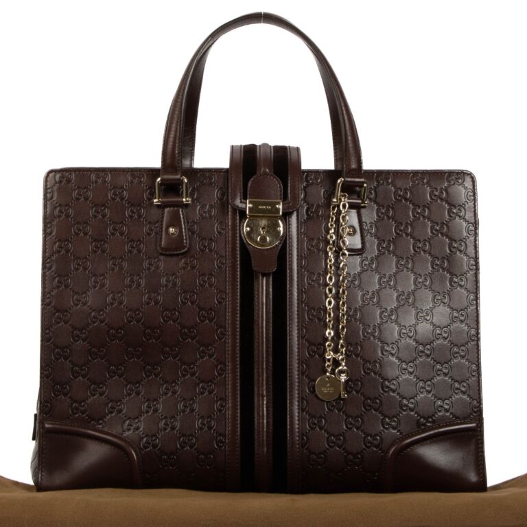 Gucci Brown Guccissima Treasure Large Tote Bag Labellov Buy