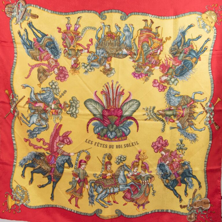 有名ブランド Fêtes Les Hermès Du Buy ○ Labellov ○ Scarf Silk Soleil Roi 小物