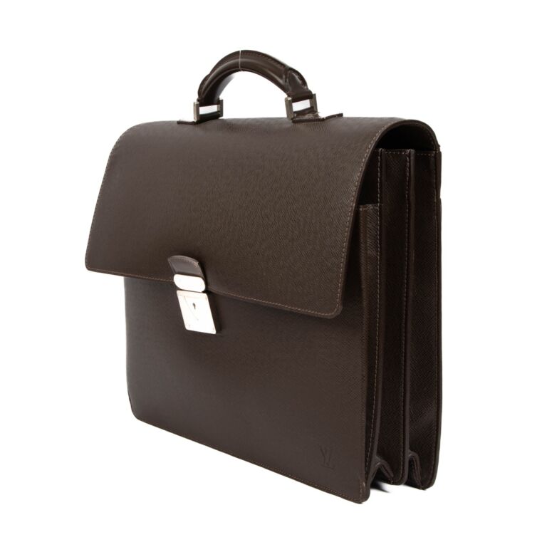 Louis Vuitton Black Epi Leather Robusto Briefcase with key 