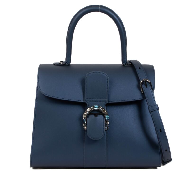Delvaux Navy Satin Brillant MM Blue Comet Labellov Buy and