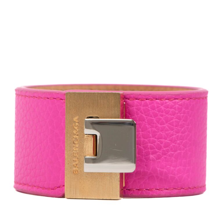 Balenciaga - Authenticated Bracelet - Leather Pink for Women, Very Good Condition