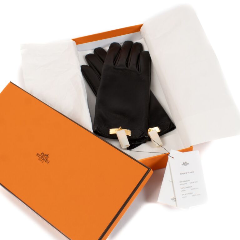 Hermès Black Soya Gloves - Size 75 ○ Labellov ○ Buy and Sell