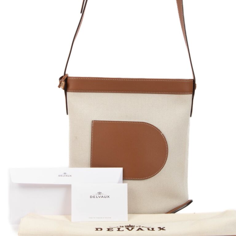 Delvaux Canvas Pin Daily MM Shoulder Bag Labellov Buy and Sell Authentic Luxury