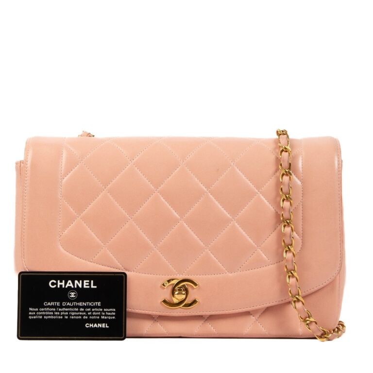 Chanel Pink Lambskin Diana Classic Flap Bag Labellov Buy and Sell Authentic Luxury
