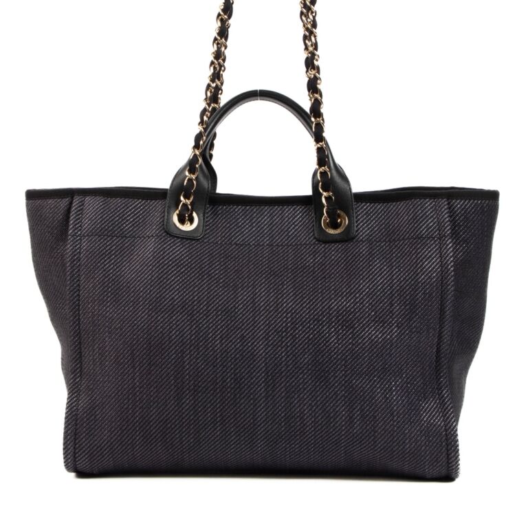 Black chanel deauville tote cheap
