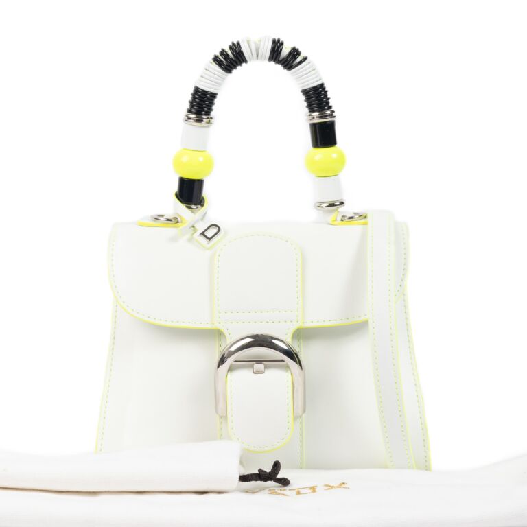 Delvaux Optic White Neon Box Calf Memphis Brillant Mini Bag Labellov Buy and Sell Authentic Luxury