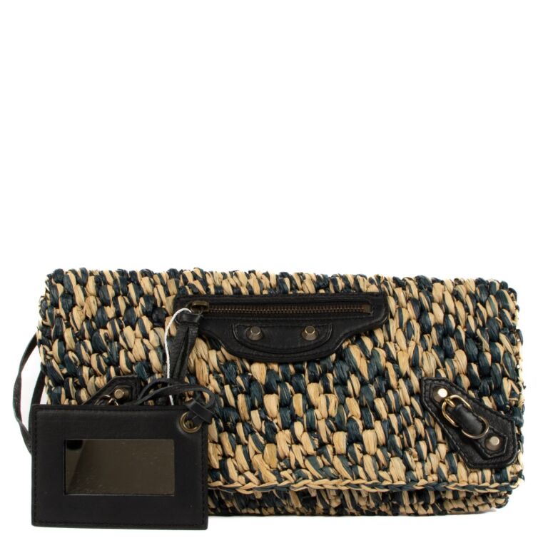 balenciaga green clutch