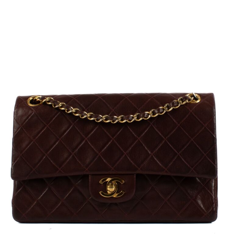 Chanel Burgundy Lambskin Medium Classic Flap Bag Labellov Buy and Sell Authentic Luxury