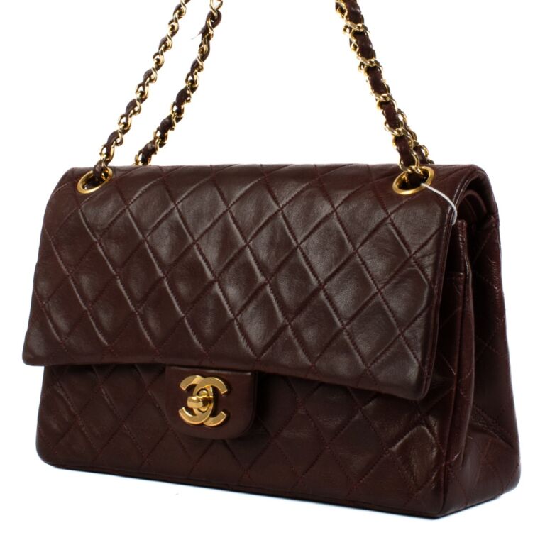 Chanel Burgundy Lambskin Medium Classic Flap Bag Labellov Buy and Sell Authentic Luxury