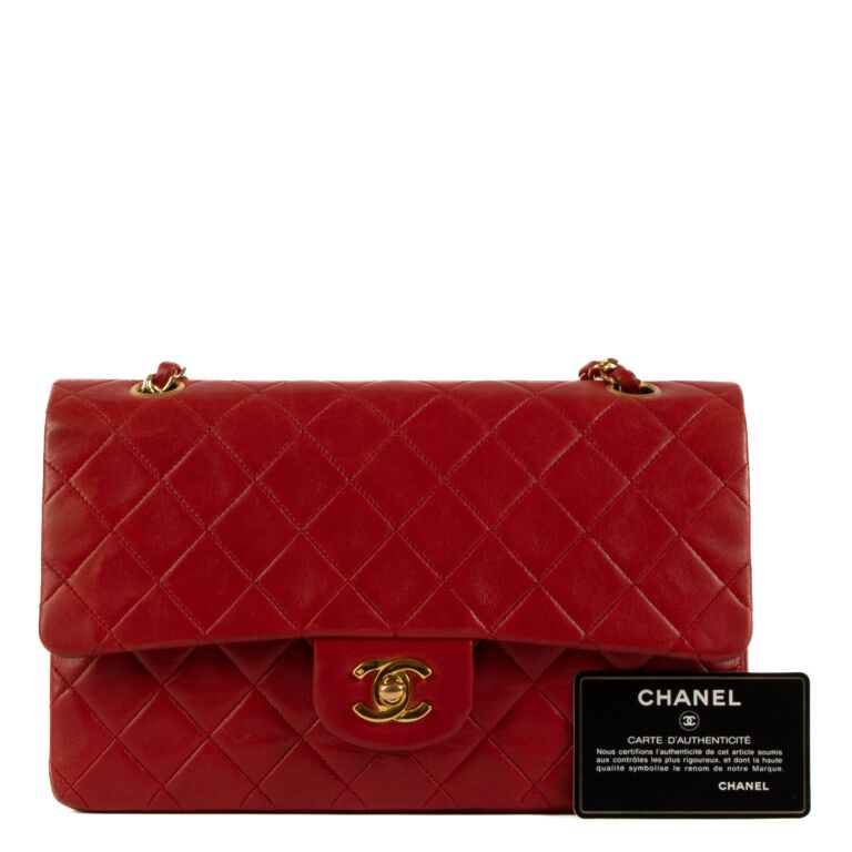 Chanel Red Medium Classic Lambskin Shoulder Bag Labellov Buy and Sell Authentic Luxury