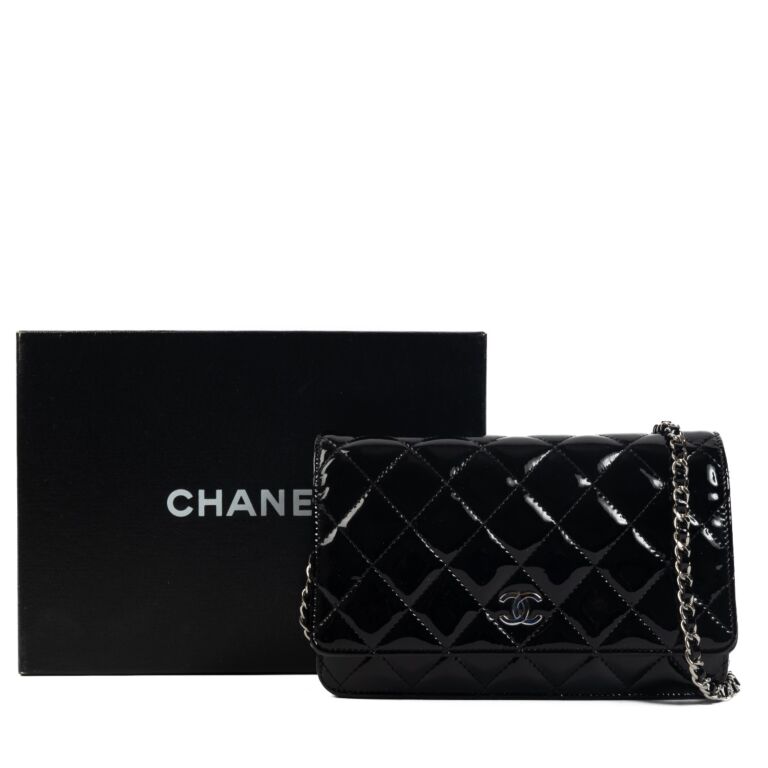 Chanel Black Patent Leather Wallet On Chain ○ Labellov ○ Buy and Sell  Authentic Luxury
