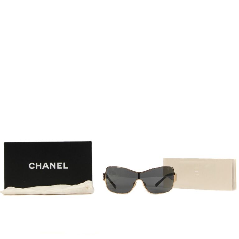 Chanel Black 4177 Perle Collection Shield Sunglasses