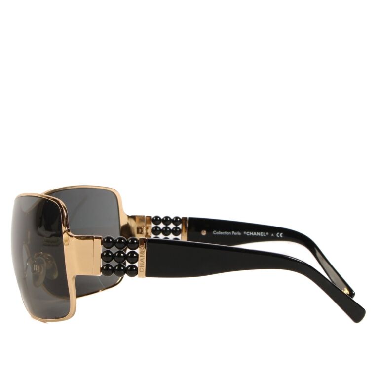 Chanel Gold 4177 Perle Collection Shield Sunglasses Chanel | The Luxury  Closet