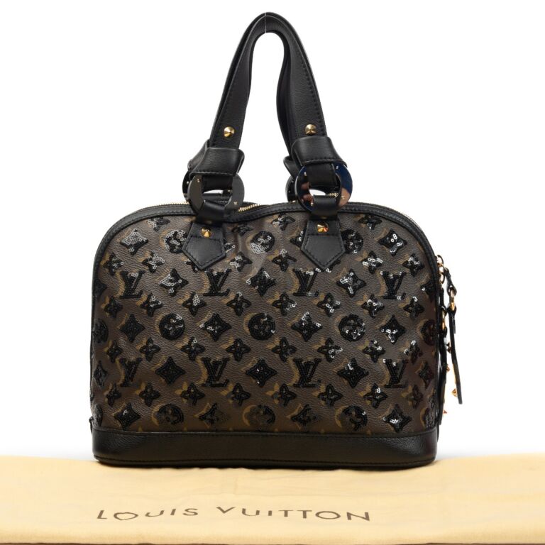 【出会えた一点物】Louis Vuitton Eclipse Louis Vuitton Monogram Eclipse Alma Noir Top Handle Bag