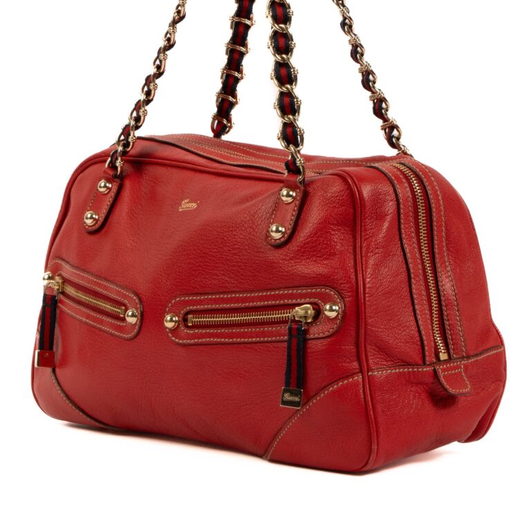 Gucci Red Vintage Chain Shoulder Bag Labellov Buy and Sell