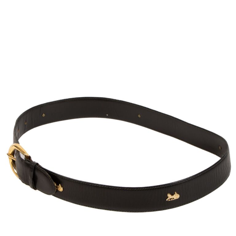 Celine Black Carriage Logo Belt - size 85 ○ Labellov ○ Buy