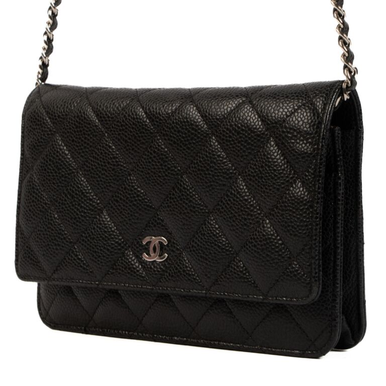 Chanel Black Caviar Leather Wallet On Chain PHW Labellov Buy and Sell Authentic Luxury