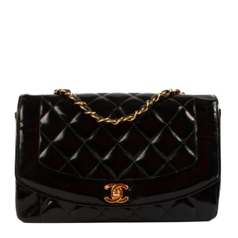 Vintage chanel sales patent leather bag