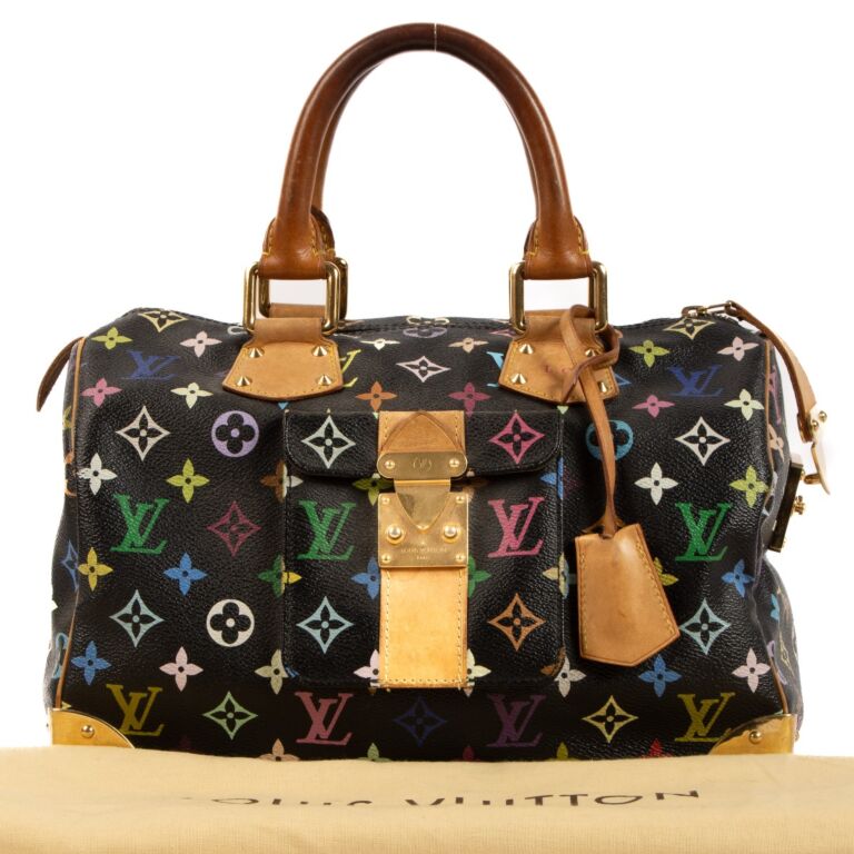 Louis Vuitton x Takashi Murakami Black/Multicolor Monogram Speedy ○  Labellov ○ Buy and Sell Authentic Luxury