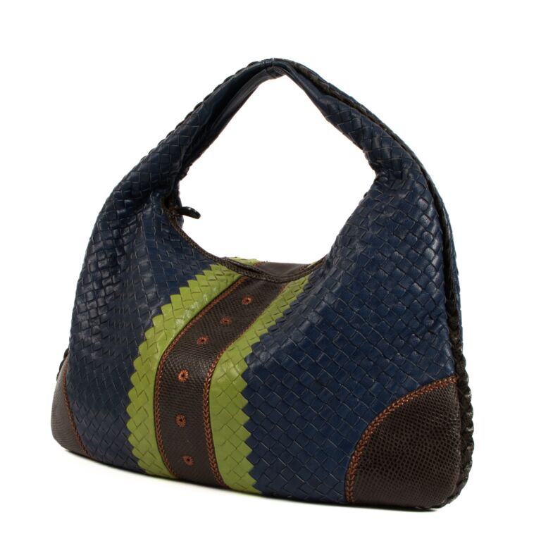 Bottega Veneta Intrecciato Leather Karung Snakeskin Large Veneta