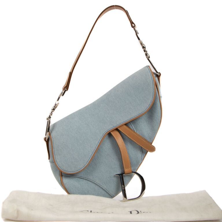 Dior blue sales denim saddle bag