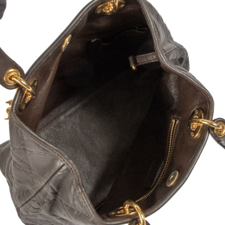 Christian Dior Cannage Lambskin Leather Soft Lady Dior Tote Bag