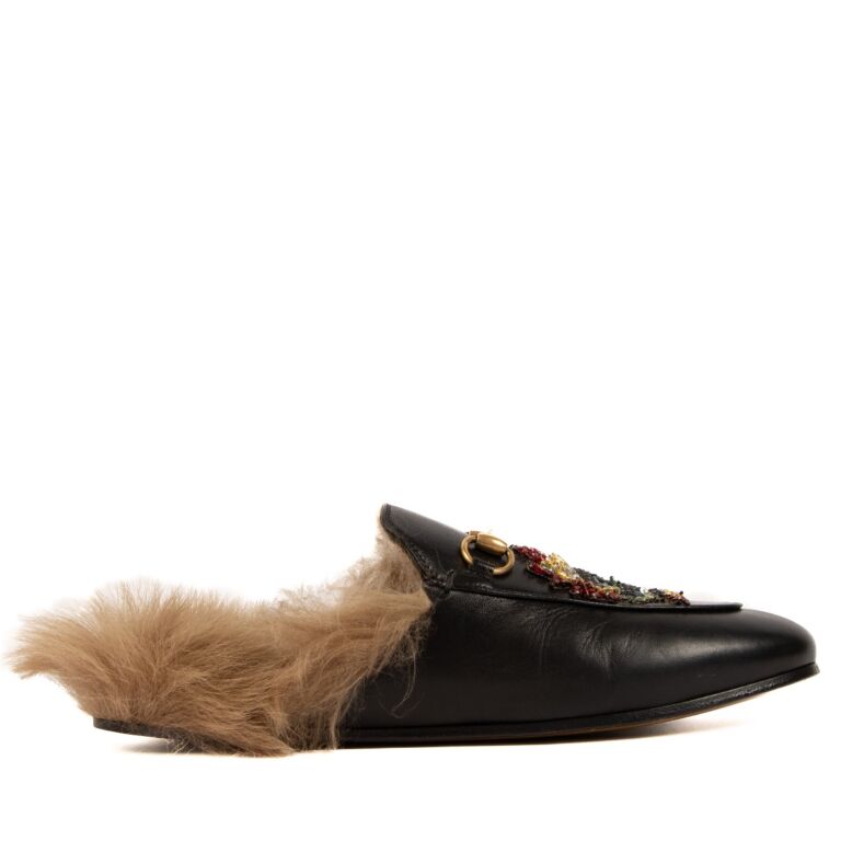 Furry hot sale gucci loafers