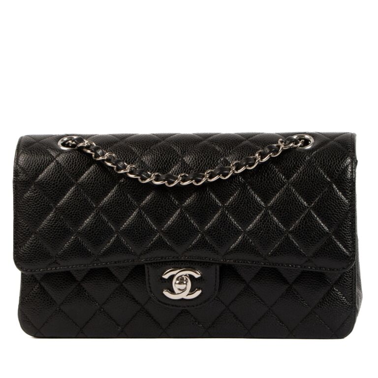 Chanel Vintage Chanel 11 Black Caviar Leather Medium Shoulder