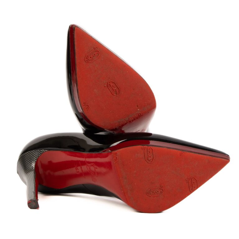 Christian Louboutin Black Patent Leather Pigalle Plato Pumps