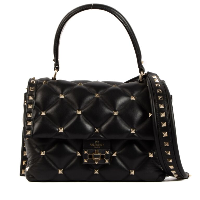 Valentino Black Candystud Shoulder Bag Labellov Buy and Sell