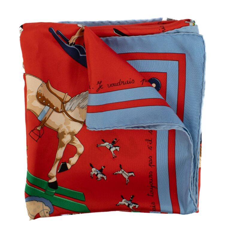 最高級のスーパー Hermès Red Buy ○ Labellov ○ Scarf 90 Cheval Le Raconte-Moi 小物