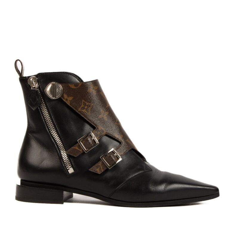 Louis Vuitton Black Jumble Flat Boots Size 40 Labellov Buy