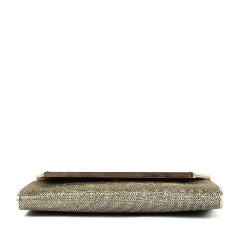 Jimmy Choo Gold Sparkle Margot Clutch Bag Labellov Buy and Sell Authentic Luxury