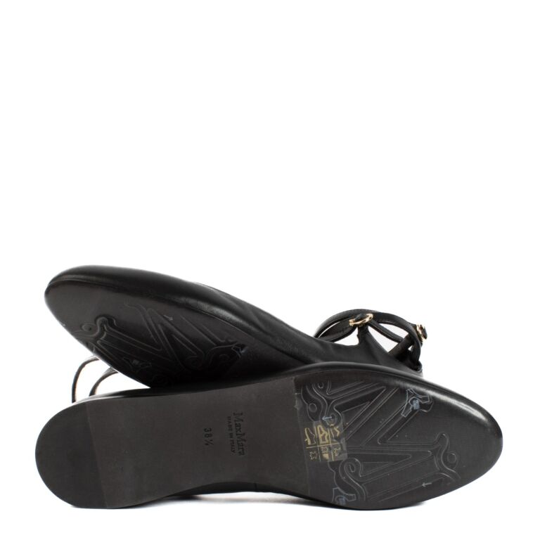 23AW新作【MAXMARA】Ballerine in raso ブラック バレエ Max Mara Black Norma Ballet Flats - Size 38,5 ○ Labellov
