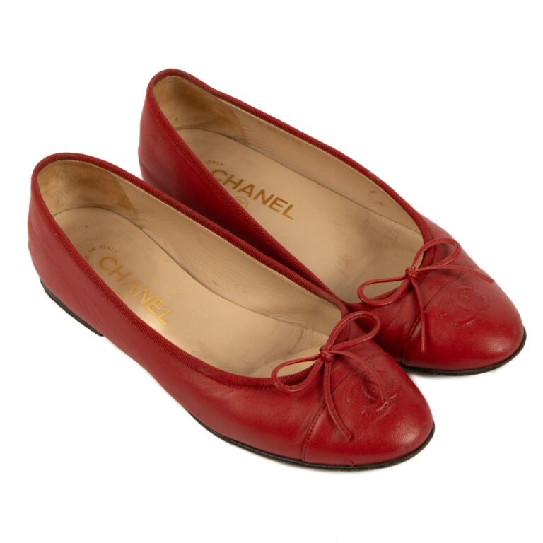 Red chanel flats clearance