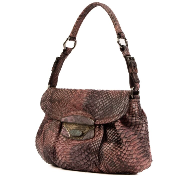Prada Purple Python Patchwork Shoulder Bag ○ Labellov