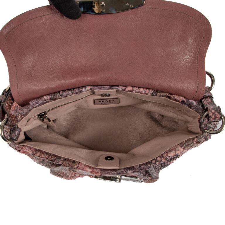 ショップレビュー ランキング Prada Purple Python Patchwork Shoulder Bag ○ Labellov バッグ