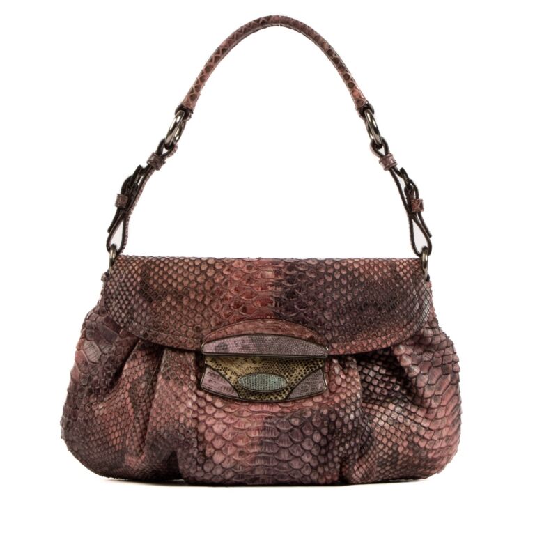 Prada Purple Python Patchwork Shoulder Bag Labellov Buy and