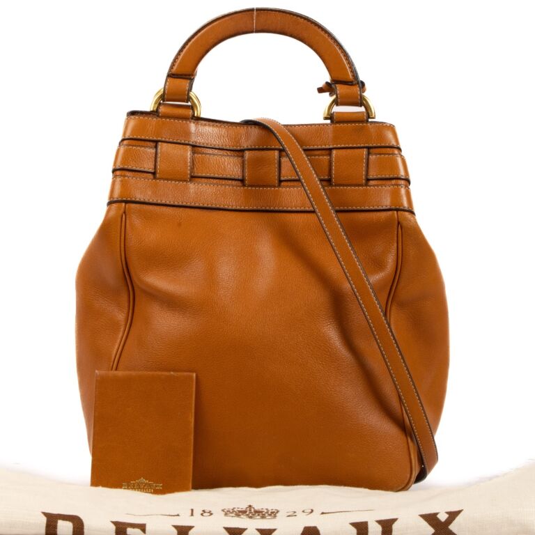 Delvaux Cognac Canter Roseau Bucket Bag Labellov Buy and