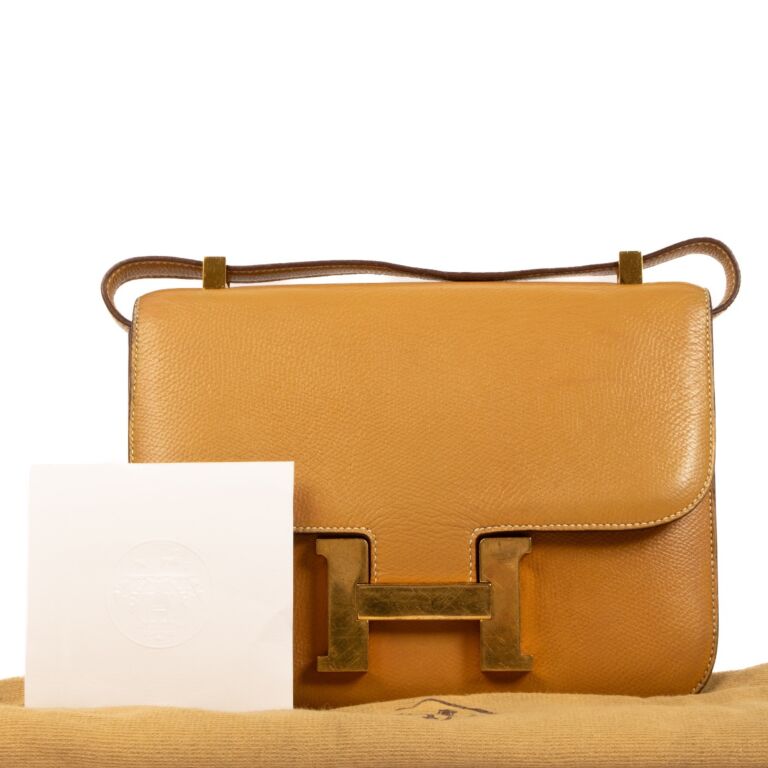 Hermes Constance 23 Vintage Camel Leather GHW Labellov Buy and Sell Authentic Luxury