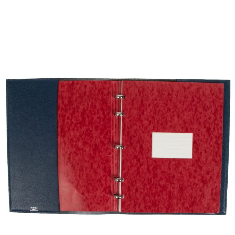 Hermès Blue Leather Large Notebook Cover ○ Labellov ○ Buy and