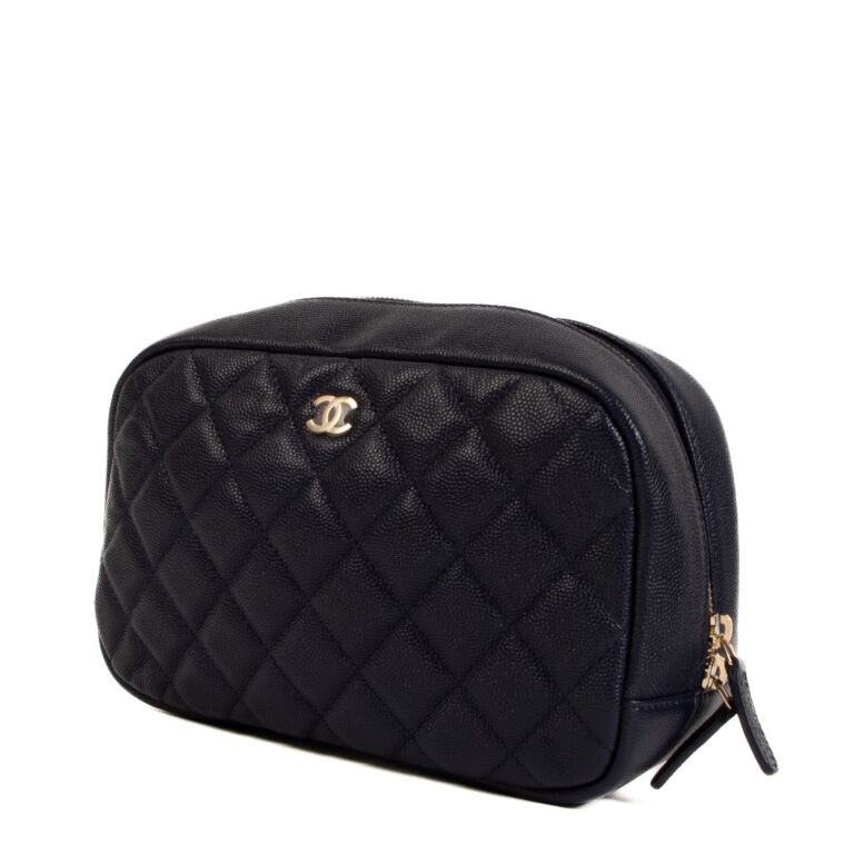 Chanel Blue Caviar Classic Zipped Pouch Labellov Buy and