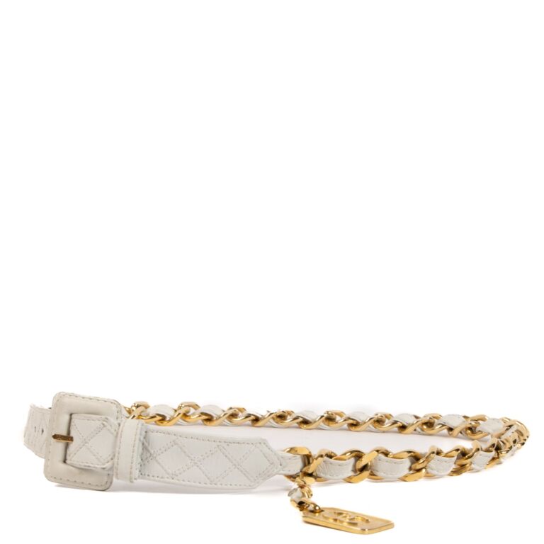 Chanel belt white discount