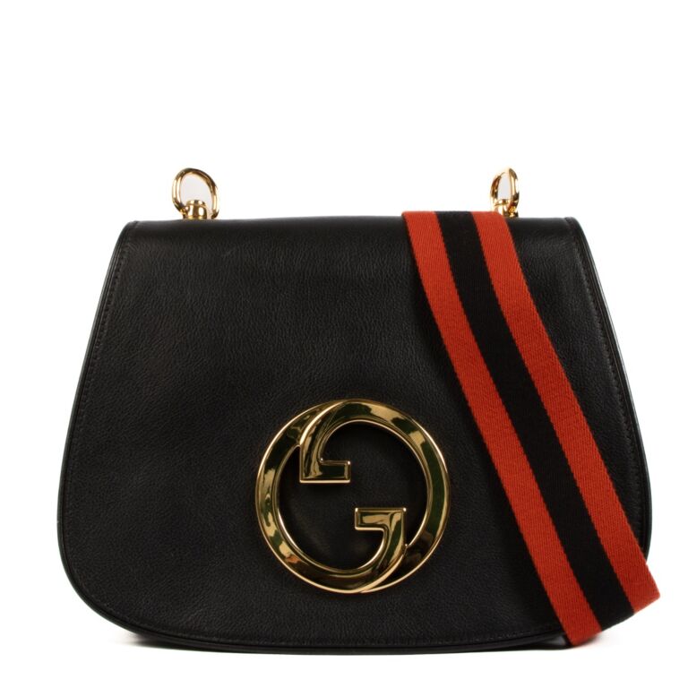 Gucci Black Leather Medium Blondie Crossbody Bag Labellov