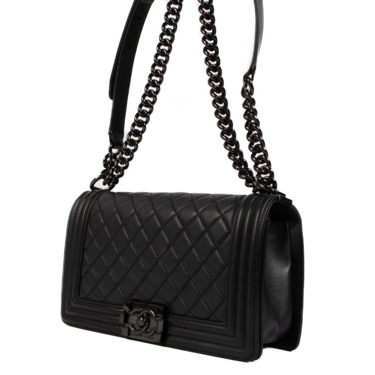 Chanel boy bag so black sales