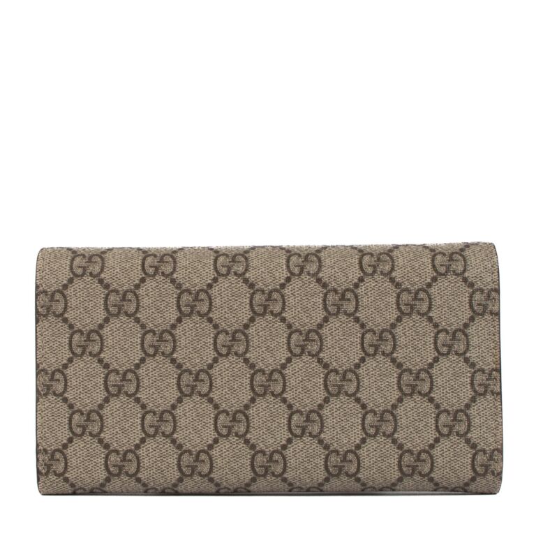 Gucci GG Supreme Neon Pink Heart Continental Wallet