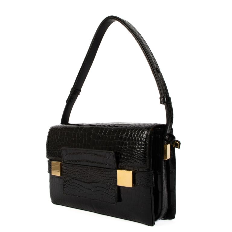 Delvaux Black Crocodile Vintage Madame Bag ○ Labellov ○ Buy and