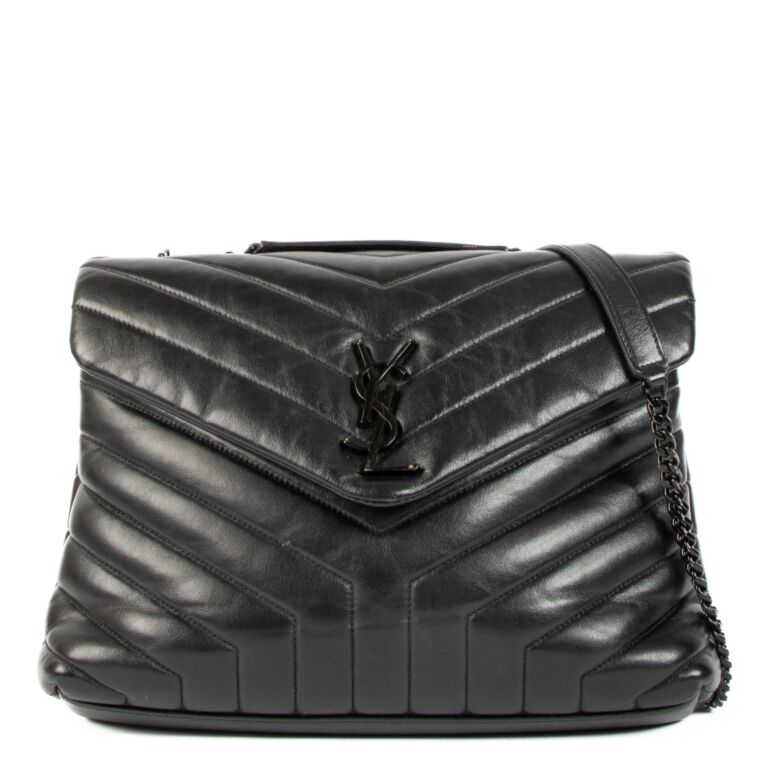 Saint Laurent So Black Matelasse Medium Loulou Crossbody Bag Labellov Buy and Sell Authentic Luxury